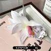 Grampo de Cabelo de Renda de Orquídea Artificial Transfronteiriço Acessório de Cabelo para Férias de Primavera e Verão Grampo de Cabelo Boêmio Grampo de Cabelo de Flor para Praia no Litoral