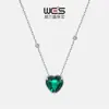 Collar de Rubí Cultivado Sencillo y Elegante Más Vendido Transfronterizo Plata S925 Engaste de Seis Garras Piedra Preciosa de Color Cultivada Cadena para Clavícula Estilo Vintage