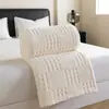 Manta Waffle Espessa Aconchegante de Cruzamento Quente Dupla Face Manta Jacquard de Flanela com Lã Adicionada para Outono e Inverno Tricô