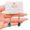 Otoño e Invierno Versátil Clásico Elegante Versátil Pendientes de Borla de Cristal Azul Pavo Real Pendientes Elegantes de Gama Alta Retro