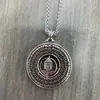 Collar con hebilla de seguridad de cabeza de Buda estilo nacional retro Sutra del Corazón joyería artesanal simple giratoria con acabado envejecido para hombre y mujer