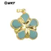 WT-P1966 flor de gema colorida forma de piedra brillante piedra de Tianhe colgante accesorios de collar para mujer