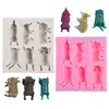 Molde para Decoración de Pasteles Colección de Animales DIY Jirafa Zorro Erizo Ardilla Fondant Chocolate Molde de Silicona