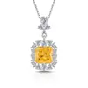 Colgante de Flor de Hielo de Piedra Preciosa de Color Brillante de Corte Alto Incrustado con Diamantes de Alto Carbono Versátil Cruzado Europeo y Americano de Lujo Ligero Collar Joyería para Mujer