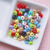 Cuentas Redondas de Aleación Pintadas de Colores con Forma de Rosquilla, Cuentas Espaciadoras, Cuentas Sueltas, Cadena para Teléfono DIY, Materiales para Llaveros, Accesorios para Joyería