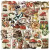 50 pegatinas nuevas de hongos de cuento de hadas vintage decoración DIY cuenta manual funda de teléfono móvil vaso de agua impermeables pegatinas impermeables PET