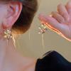 Pendientes de borlas de novia de estilo chino con diseño de iris, 2024. Elegantes pendientes de gancho para la oreja de lujo, de alta gama y ligeros para mujer.