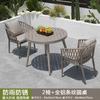 Mesas y Sillas de Exterior, Silla de Ratán de Tres Piezas para Patio Jardín Terraza, Silla de Ocio para Exterior, Muebles de Mesa y Silla Pequeña para Balcón de Patio