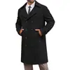 Amazon Transfronterizo Otoño e Invierno Nuevo Abrigo Trench de Lana Estilo Europeo y Americano para Hombres Jóvenes, Abrigo de Longitud Media de Doble Botonadura para Hombres