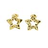 Directo de fábrica nuevo versátil moda oro 18K acero inoxidable patrón de martillo estrella de cinco puntas pendientes de temperamento socialité femenina