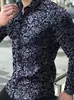 Moda Transfronteiriça 2023 Amazon Comércio Exterior Camisa Floral Masculina Casual Manga Longa Tamanho Grande Camisa Masculina
