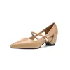Zapatos de Salón de Punta Fina Estilo Francés para Mujer 2026 Nuevos Zapatos de Moda Sandalias Mary Jane de Tira al Tobillo y Corte Lateral