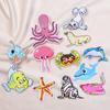 Parche de Tela Bordado Océano Fantasía Caballito de Mar Concha Parche Lindo Parche de Tela Adhesivo Parche Parche Ropa de Niños Parche Decorativo
