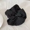 Goma para el pelo de gasa con lunares estilo coreano, Diadema de tela plisada elegante de nicho, Goma para el pelo, Nueva cuerda para el pelo, Banda elástica