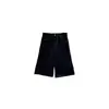 Yuyi Retro Americano Jeans Cortos de Mezclilla Azul Oscuro para Mujer Verano Sueltos de Pierna Ancha Rectos de Longitud Media h208