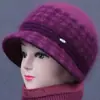 Gorro de Lana Tejido de Invierno para Mujeres de Mediana Edad y Mayores, Gorro de Algodón Grueso con Felpa para Protección contra el Frío, Cálido, para Abuela