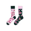 Calcetines de Moda Originales Asimétricos Estilo AB para Mujer Calcetines de Algodón de Verano Zhejiang Arte de Dibujos Animados Personalizado Calcetines de Algodón de Tubo Medio para Hombres y Mujeres