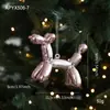 Nuevo colgante de plástico rosa con decoración navideña de dibujos animados en rosa pastel, decoración de ventana de árbol de Navidad 3D estilo ins