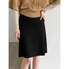 Falda Midi Recta de Cintura Alta Estilo Coreano Lu Xi Línea A Ajustada a la Cadera para Mujer Otoño 2026 Cepillada Versátil para Viajes 10067