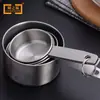 Cucharas medidoras de acero inoxidable de venta cruzada más vendidas para uso diario, herramientas de cocina y repostería, cucharas y tazas medidoras