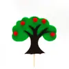 Decoración de Pastel Árboles del Bosque Bolas de Fieltro Árboles Manzana Verde Árbol de Navidad Palmera Accesorios para Hornear