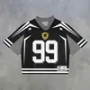 Camiseta de Malla con Estampado de Celebridad de Internet Estilo Americano para Hombre, Holgada, Manga Corta, Camiseta de Verano, Insignia de Graffiti, Ropa de Fútbol para Hombre