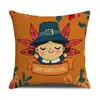 Funda de almohada de lino con estampado de pavo para personaje Sala de estar Dormitorio Funda de cojín Tela de lino al por mayor Sofá Moderno Sencillo