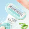Xixi Aloe Cuchilla de Afeitar Deslizante 5 Hojas Aloe Cabeza Grande de Jabón Cuchilla de Afeitar Especial para Mujeres Afeitado Color Maquillaje