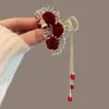Orquídea lírio rabo de cavalo alto clipe artefato fixo grampo de cabelo feminino parte de trás da cabeça rosa franja bola cabeça grampo de cabelo