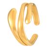 Anillo abierto geométrico colgante estilo ins europeo y americano, moda comodín, chapado en oro de 18K, anillo irregular de acero inoxidable para mujer