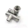 Conector en T de tubería de gas, calentador de agua, codo, de acero inoxidable 304, extra grueso, con rosca macho y hembra, accesorios de conexión para tuberías de agua.