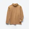 Ropa interior térmica de cuello alto para niños, gruesa, cálida, 100% algodón, Clase A, algodón peinado, tops de color liso para niñas y niños, Oferta Especial