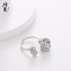 Venta Caliente Transfronteriza Estilo Europeo y Americano Textura Abierta Tamaño Piedra Anillo de Cobre Ajustable Anillo Versátil para Hombres y Mujeres