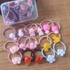 Corda de Cabelo de Menina Fofa com Pulseira de Couro Coreana Corda de Cabelo Infantil Anel de Cabelo para Bebê Menina Não Machuca o Cabelo Acessórios de Cabelo de Desenho Animado Embalado