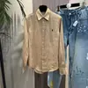 Camisa de Linho 100% Qiaomi Luxo Leve com Logo de Pônei Bordado Feminina de Verão Multicor Solta Respirável Casual Manga Longa