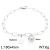 Pulsera Cuadrada de Moda con Letras Inglesas (26), Cadena Sencilla Tipo Clip Estilo Ins, Bola Redonda, Acero de Titanio Chapado en Oro de 18K