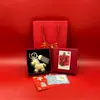 Colgante redondo bañado en oro juego de caja de regalo múltiples patrones disponibles recuerdo para festivales y viajes con coche regalo para actividades llavero colgante