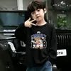 Estilo Nuevo Primavera y Otoño Moda Infantil Camiseta con Estampado de Dibujos Animados 100% Algodón Moda Infantil Camiseta de Manga Larga con Cuello Redondo para Niños