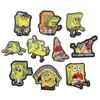 Bordado elegante Dibujo animado Dibujo animado Esponja Bebé Pie estrella pegatinas bordadas para computadora ropa de niños zapatos y sombreros calcomanías decorativas para parches de agujeros
