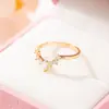 Novo Conjunto de Anéis de Cobre com Zircônia de Luxo Leve da Amazon para Mulheres, Anéis Lisos de Alto Padrão de Nicho Atacado
