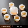 Juego de Té Kung Fu Sugatine Jade Porcelana Esmaltada traje Estilo Nuevo 2024 Lujo Ligero Hogar de Gama Alta Boutique Taza de Té de Gama Alta Juego