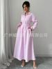 Otoño e Invierno 2025 Exportación Transfronteriza Estación Independiente Amazon Wish Europeo y Americano Nuevo Producto Vestido Popular de Rayas