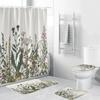 Cortina de Chuveiro para Banheiro Poliéster à Prova d'Água e Mofo Série de Plantas DIY Personalizada pelo Fabricante Cortina de Chuveiro com Impressão Digital 3D Cortina