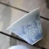 Sabendo que Shanzhi Qingshan Folha de Banana Azul Tampa de Tigela Yungui Tigela de Tampa Cerâmica Pintada à Mão Tigela de Chá Kung Fu literati
