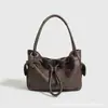 Bolsa de Cordón con Diseño de Lichi, Bolso de Hombro con Cierre de Cordón para Mujer, Nuevo Modelo 2026, Bolso de Mano Nube con Gran Capacidad