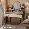 Tocador para Dormitorio, Modelo Nuevo Simple y Moderno 2026, Lujo Ligero con Sensación de Alta Gama, Tocador de Maquillaje para Dormitorio Principal, Escritorio y Gabinete de Almacenamiento Todo en Uno