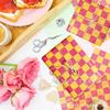 Wx081 Xadrez Rosa e Amarelo Papel Sydney 17g Papel de Embrulho à Prova de Umidade para Doces de Presente Papel de Seda Decorativo Quadrado de Cor Contrastante