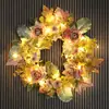 Corona de otoño decoración de corona de rosa de Acción de Gracias festival de la cosecha de otoño boda fiesta festiva decoración de pared puerta