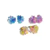 Aretes de Flores de Color Dopamina para Mujer Verano Atmósfera Dulces Aretes Blancos Diseño Nicho Joyería para Orejas de Vacaciones