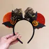 Tocado de Halloween Sombrero Mágico de Bruja Diadema Decoración de Maquillaje Diadema de Encaje Horquilla de Calabaza Accesorio para el Cabello de Fantasma